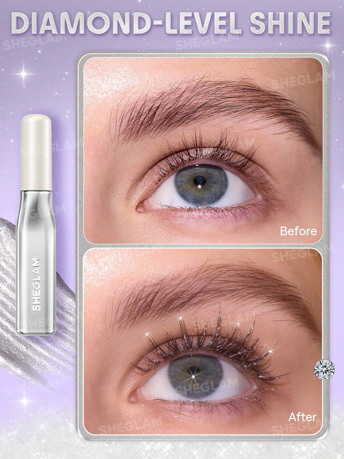 ریمل شاین گلیتری نقره‌ای شیگلم مدل Crystal Gaze Glitter Mascara — تصویر 2