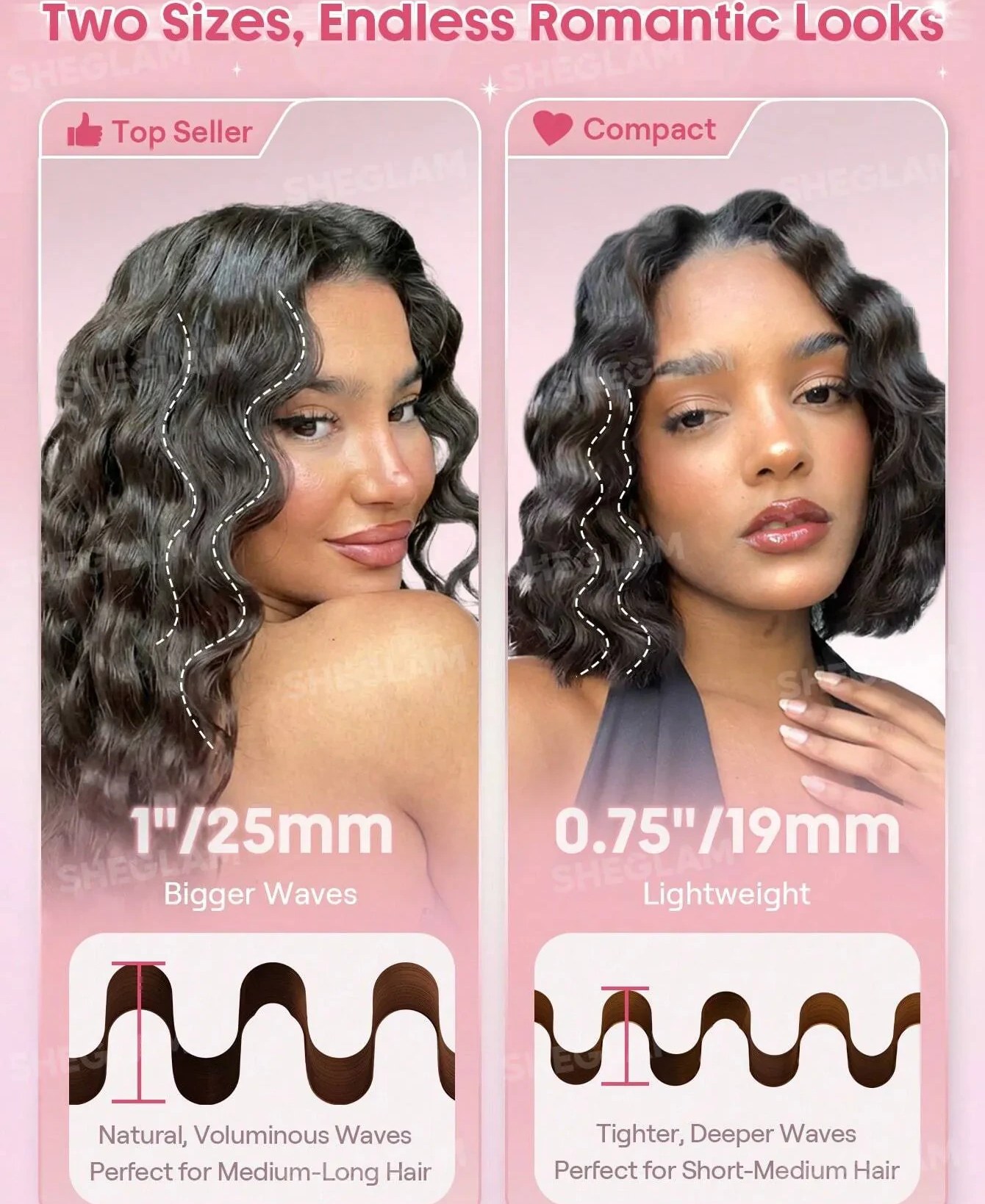 دستگاه کرلی ساحلی صورتی شیگلم — تصویر 5